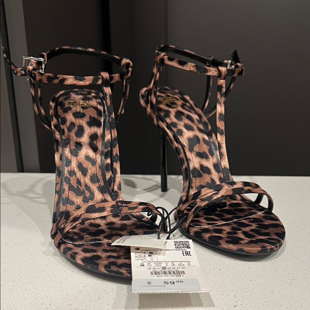 Leopard Print Stiletto Sandals